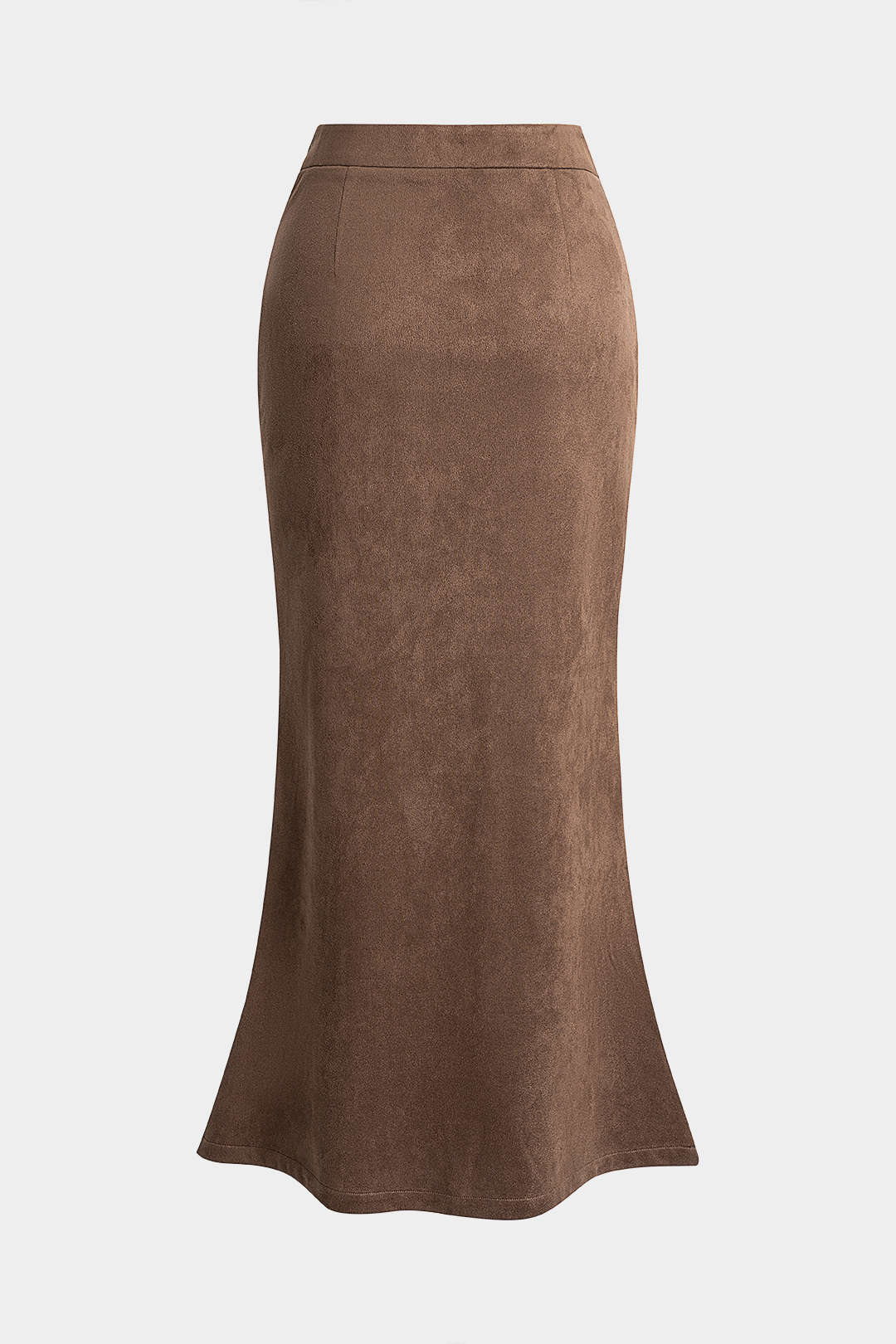 Suede Patchwork Plaid Print High Waist Skirt - Image 2
