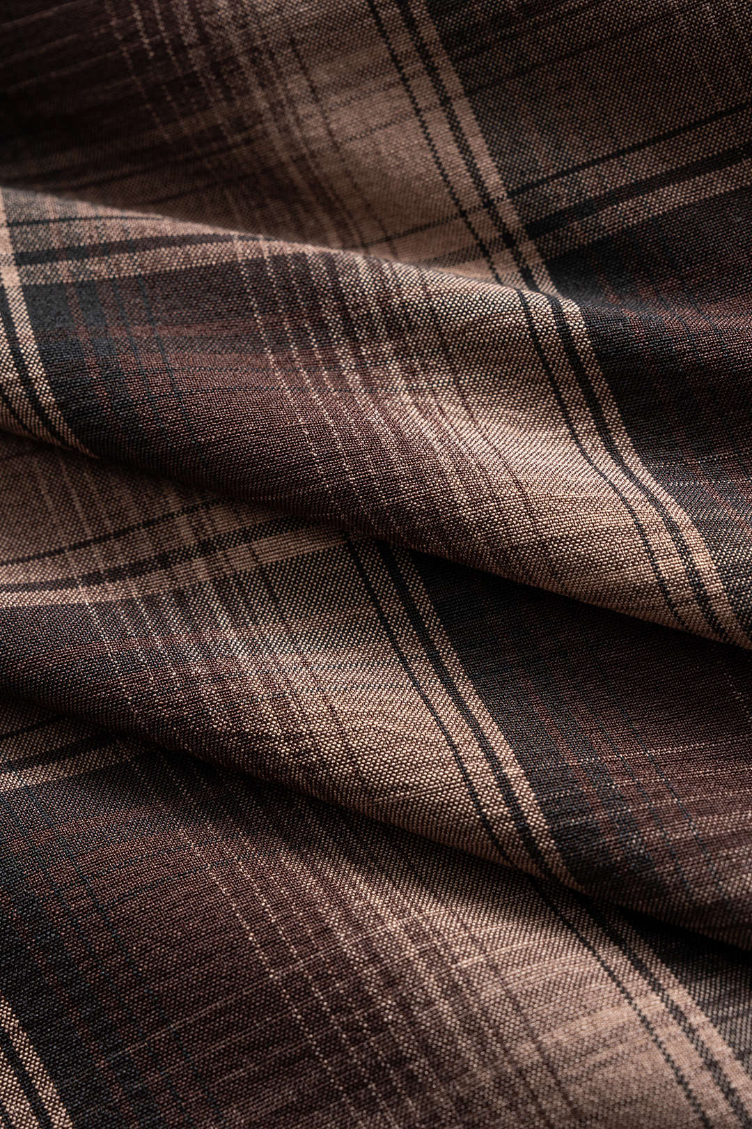 Suede Patchwork Plaid Print High Waist Skirt - Image 4