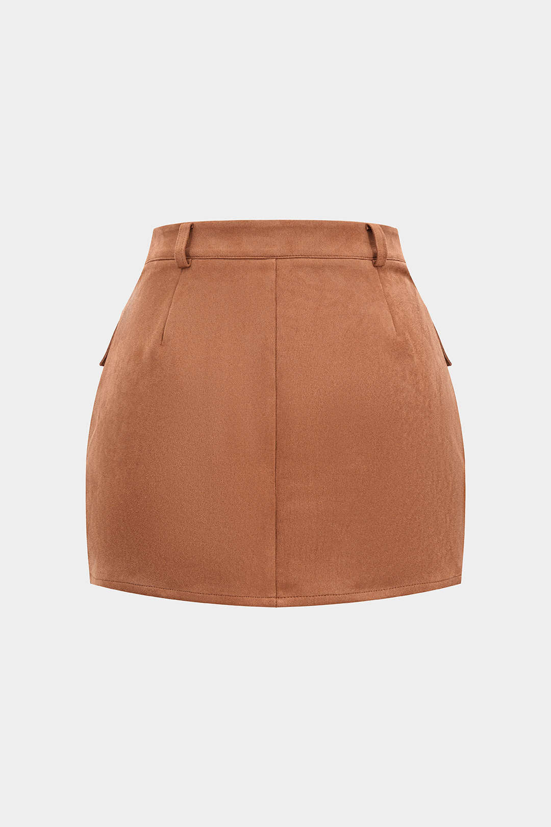 Suede Button Pocket Skirt - Image 2