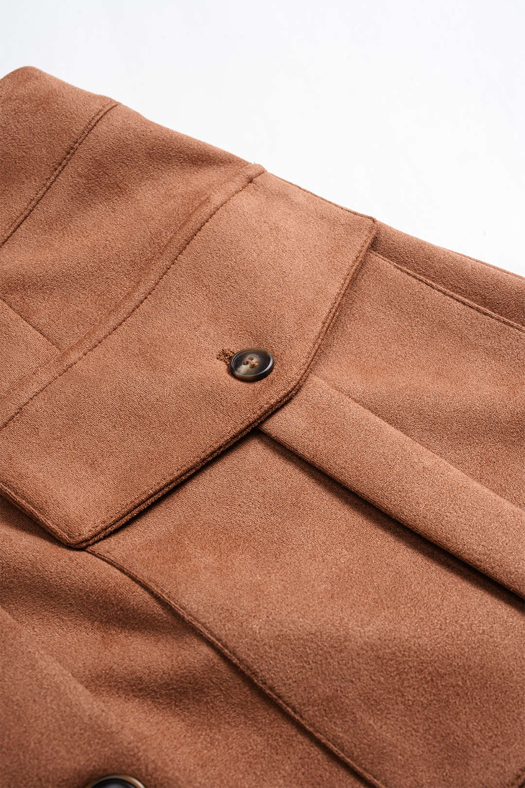 Suede Button Pocket Skirt - Image 3