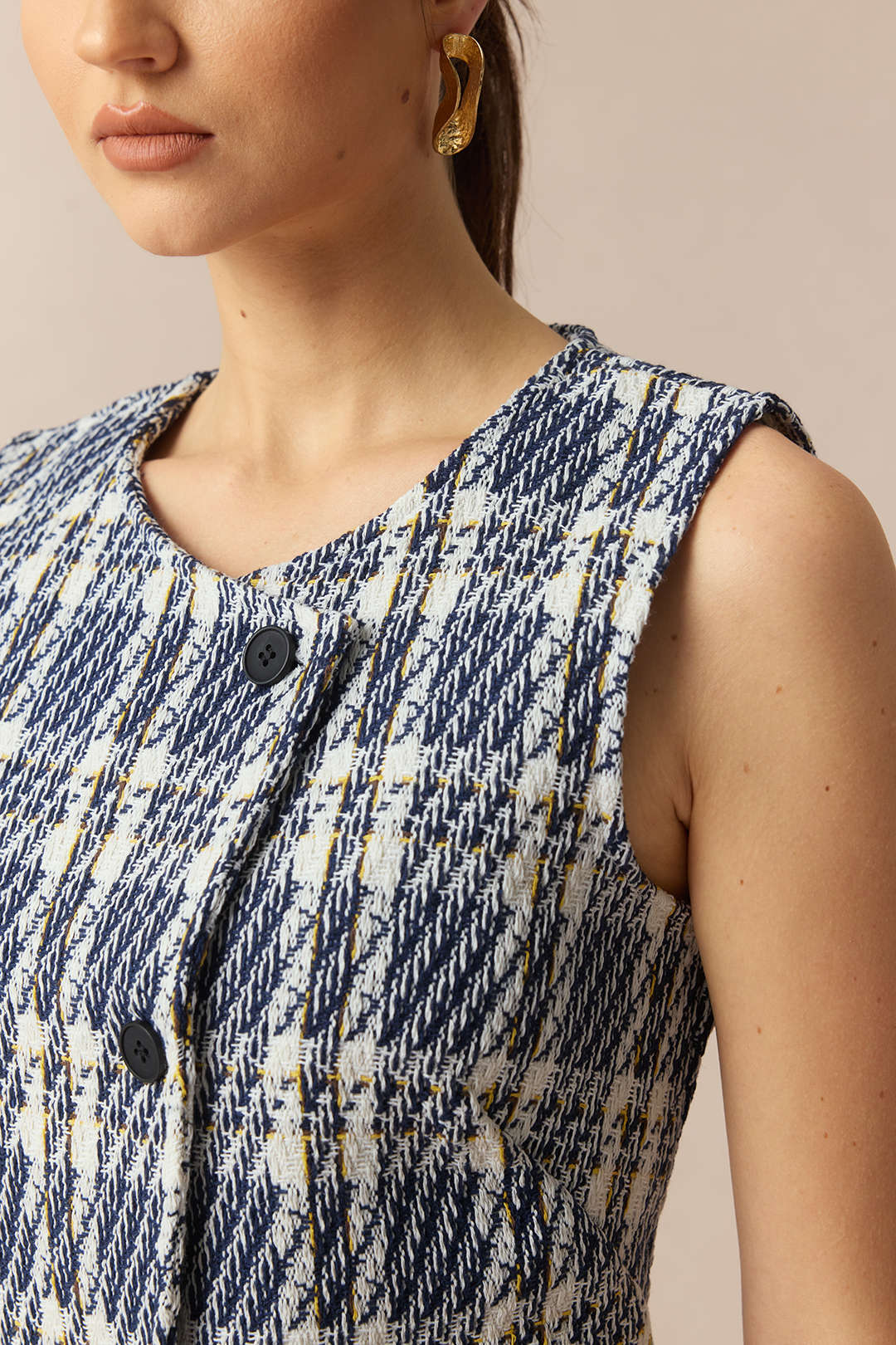 Plaid Print High Waist Pleated Skirt - Image 3