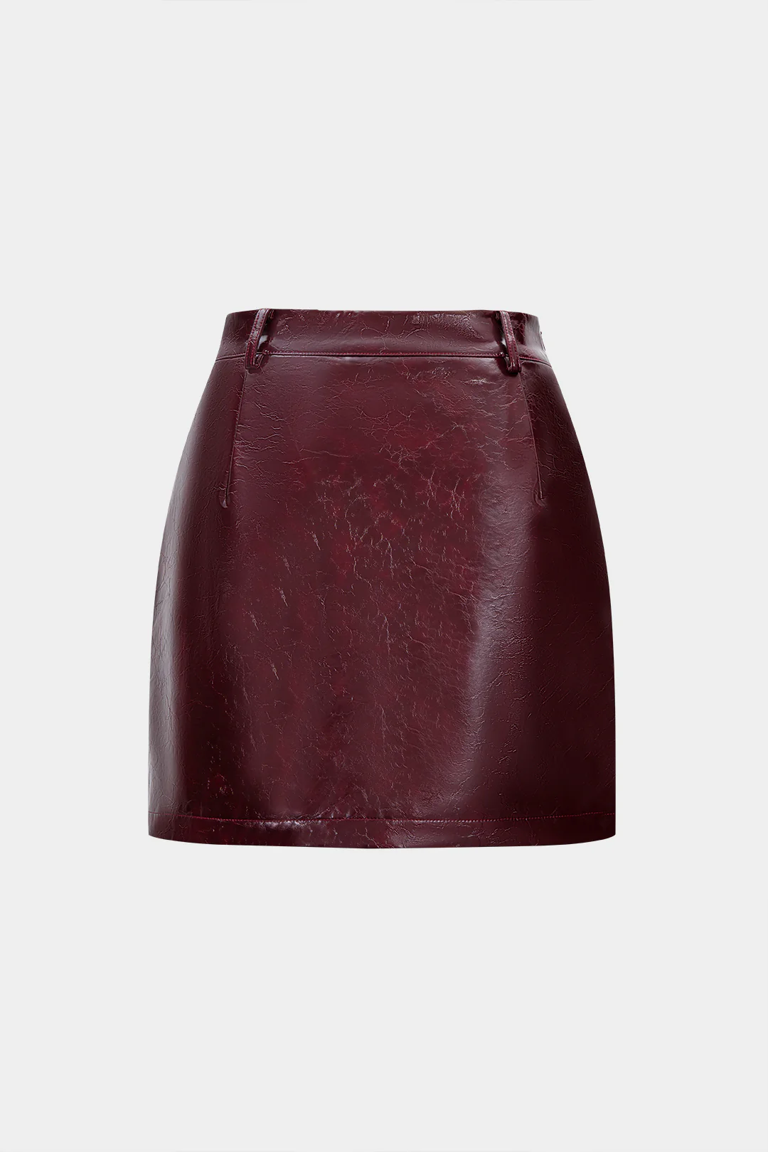 Faux Leather Sequin Patchwork Skirt - Image 8