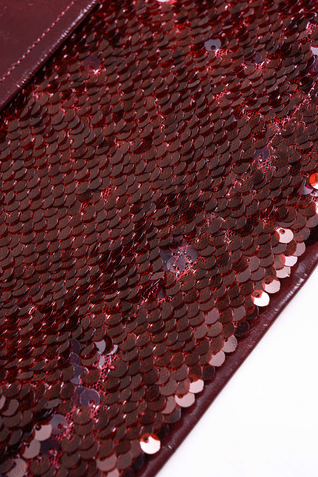 Faux Leather Sequin Patchwork Skirt - Image 9