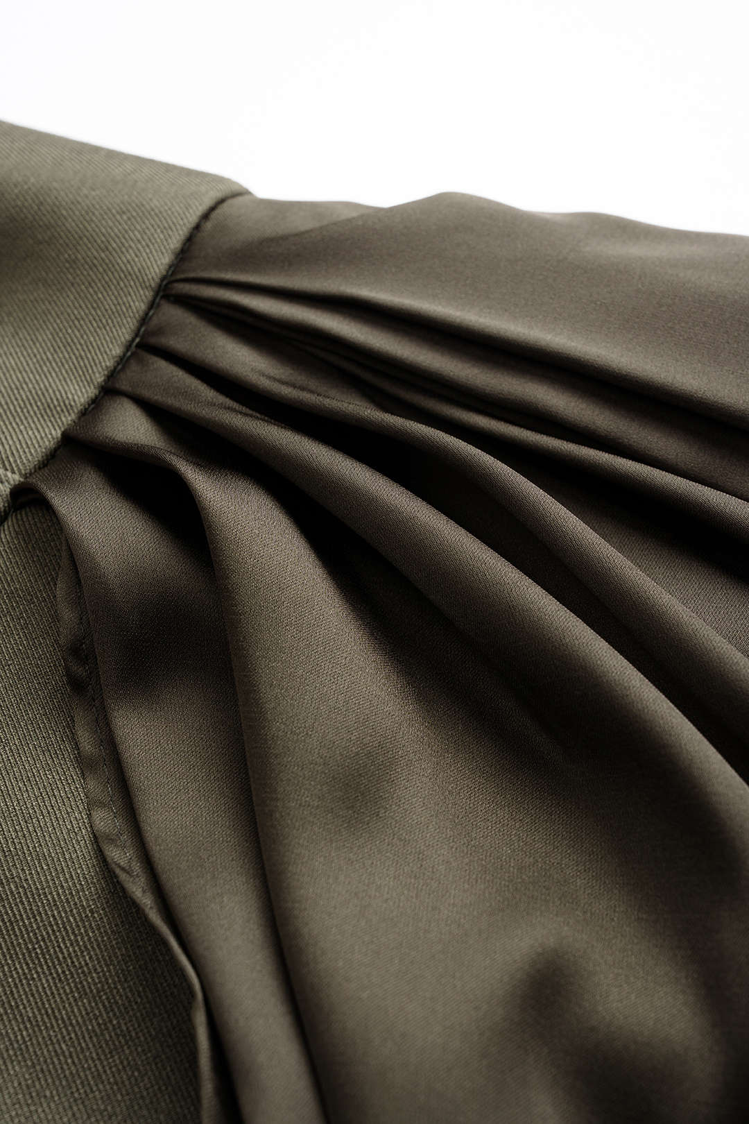 Satin Asymmetrical Ruched Skirt - Image 3