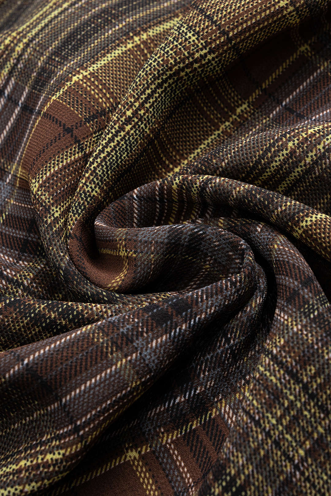 Plaid Ruched Asymmetrical Hem Skirt - Image 4