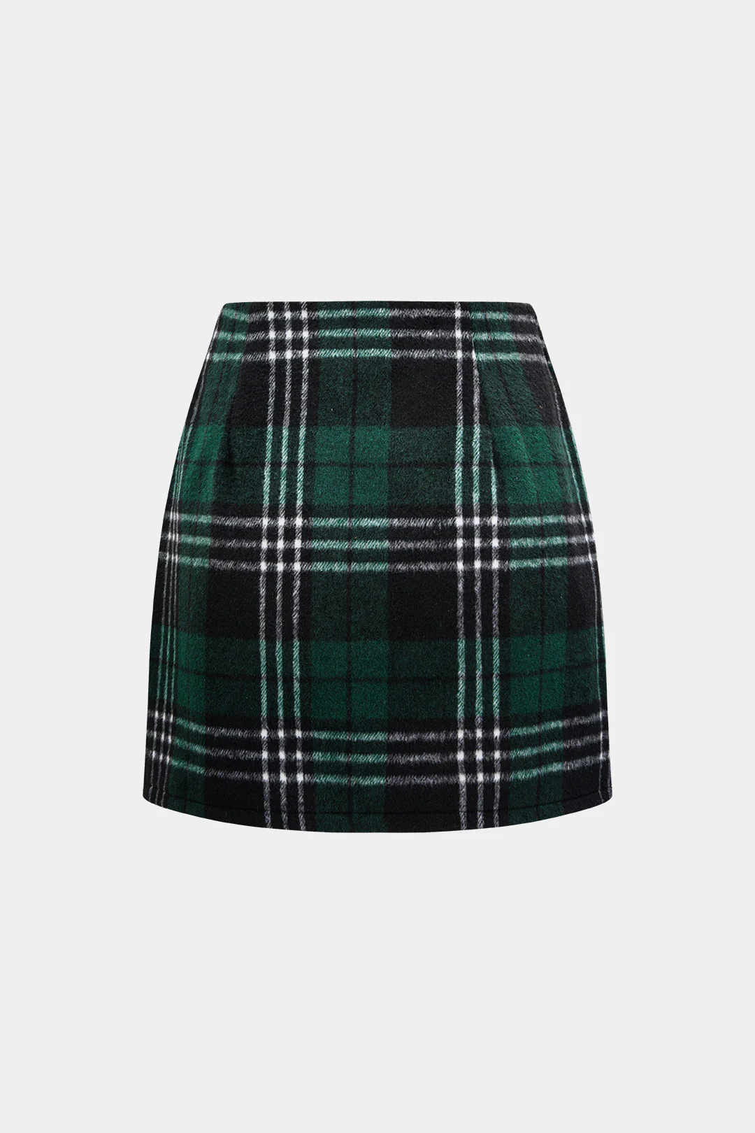 Plaid Print Woolen High Waist Mini Skirt - Image 2