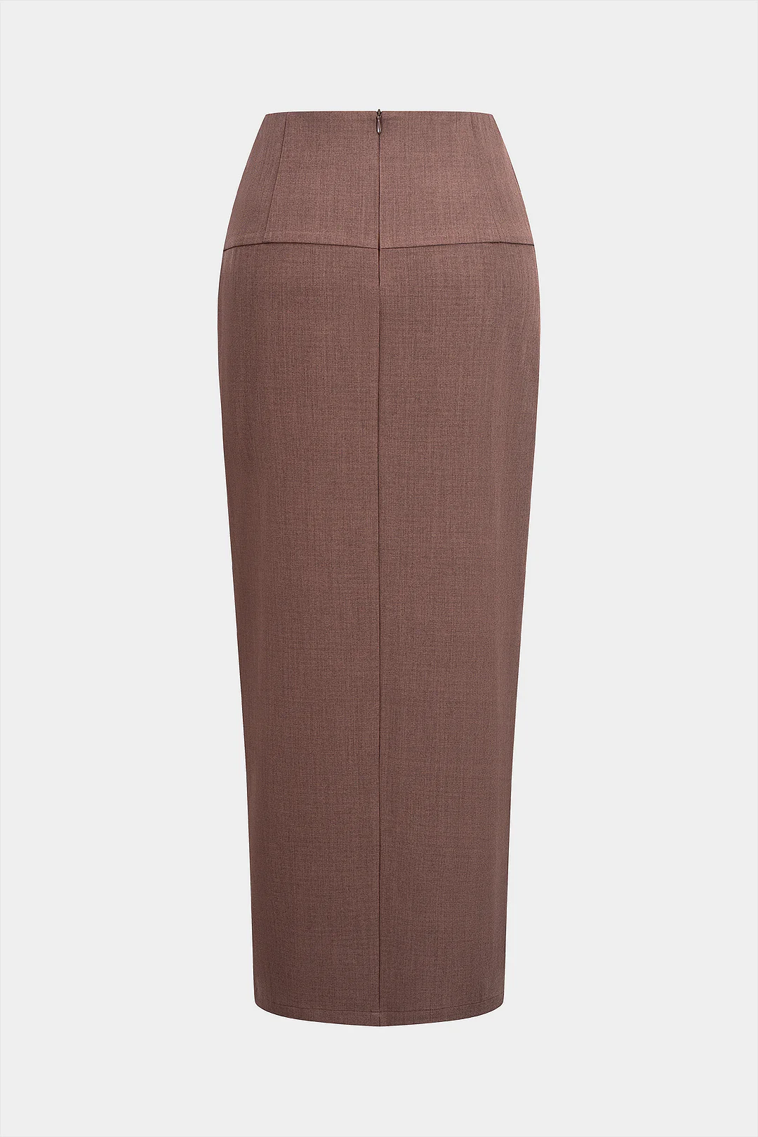 Solid Side Split High Waist Skirt - Image 2