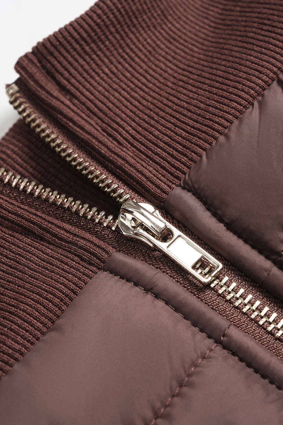 Patchwork Quilted Zipper A-Line Skirt - Image 3