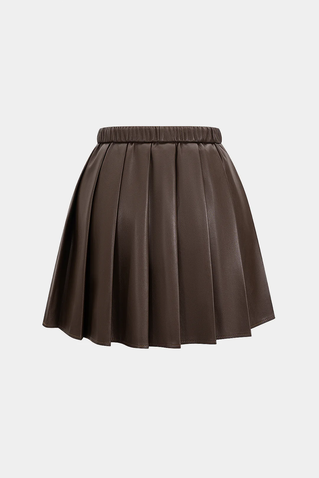 Faux Leather Pleated Tie-Up Skirt - Image 2