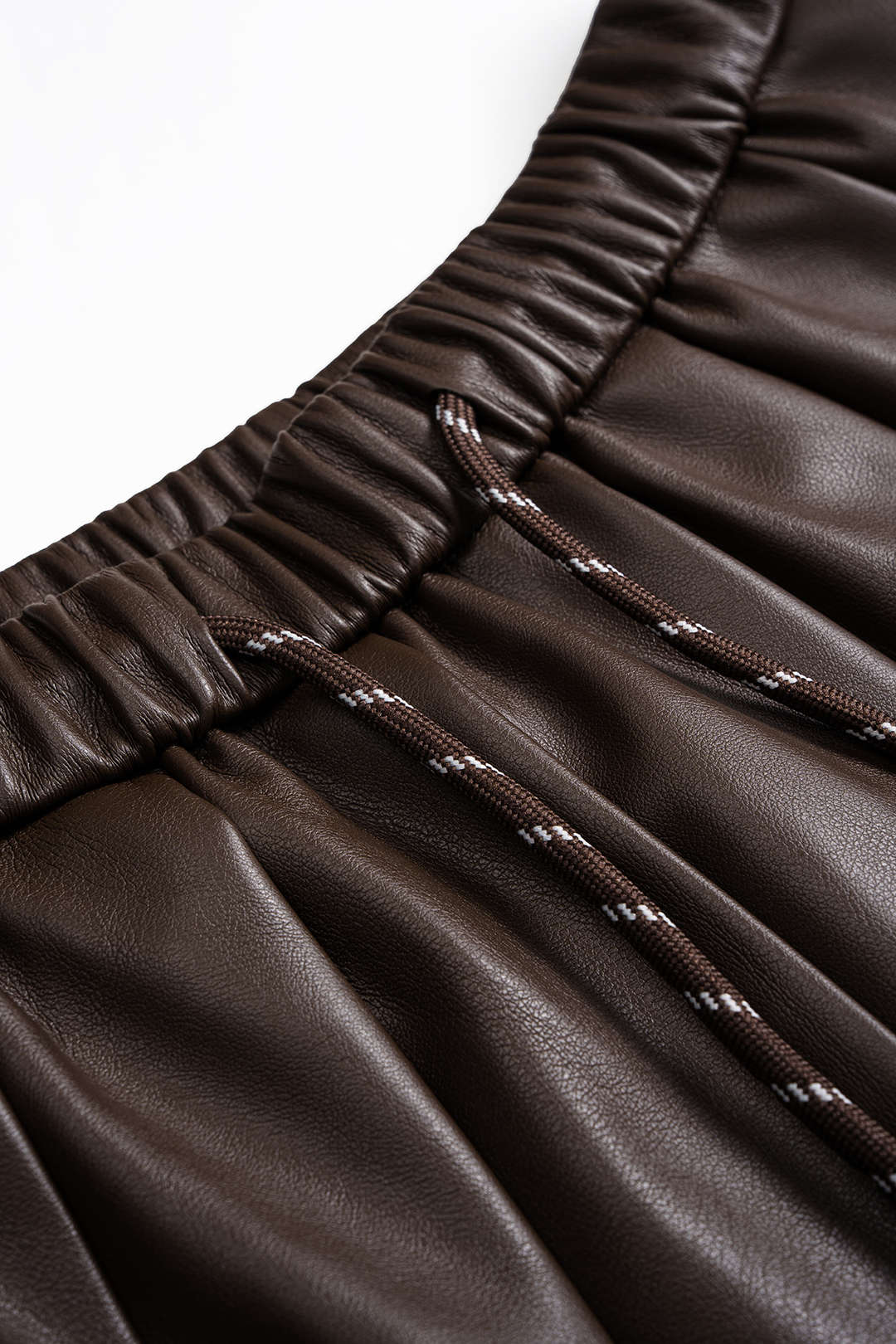 Faux Leather Pleated Tie-Up Skirt - Image 3