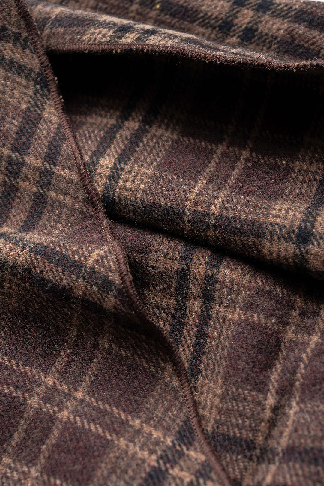 Plaid Print Contrast Asymmetrical Skirt - Image 3