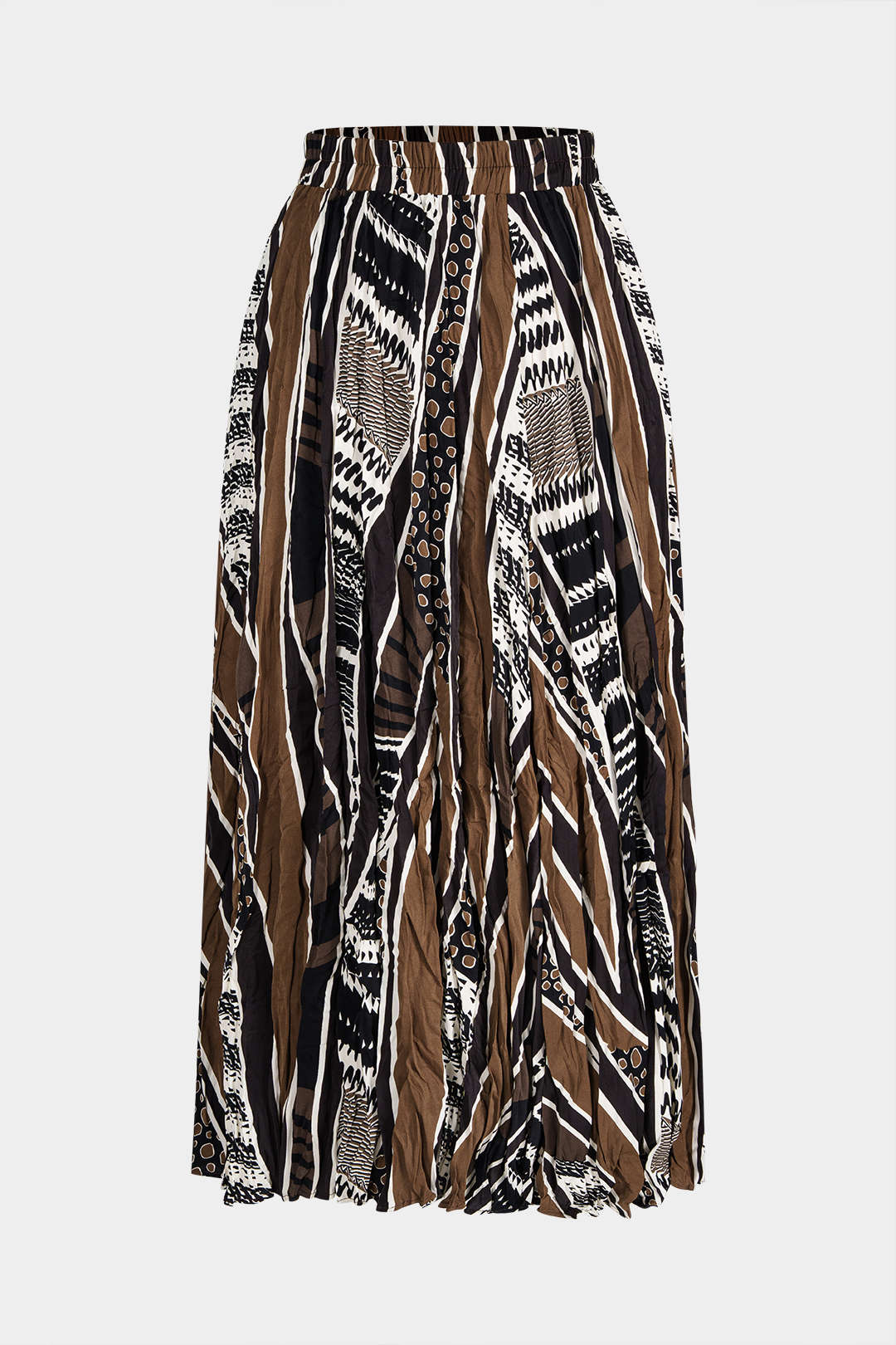 Tribal Print Wrinkled Skirt