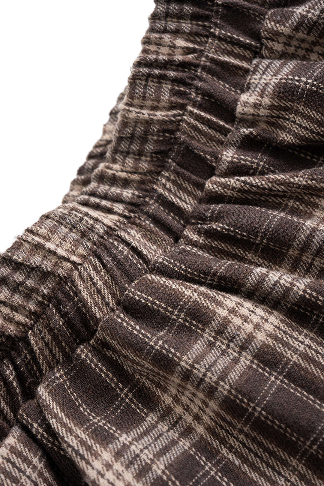 Plaid Print Ruched Shirred High Waist Skirt - Image 3