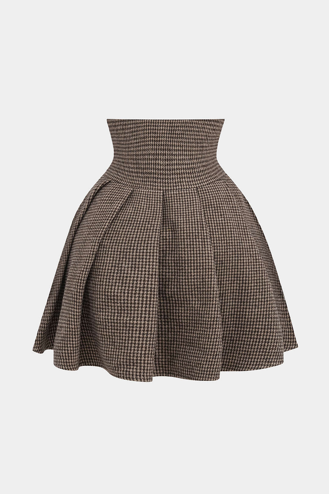 Houndstooth Print Pleated Mini Skirt - Image 3