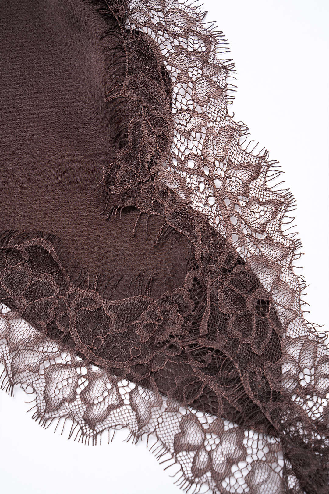 Satin Lace Trim Asymmetrical A-Line Skirt - Image 4