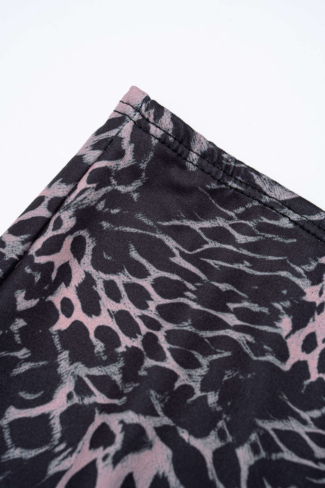 Leopard Print Mesh Patchwork Lace Trim Skirt - Image 3