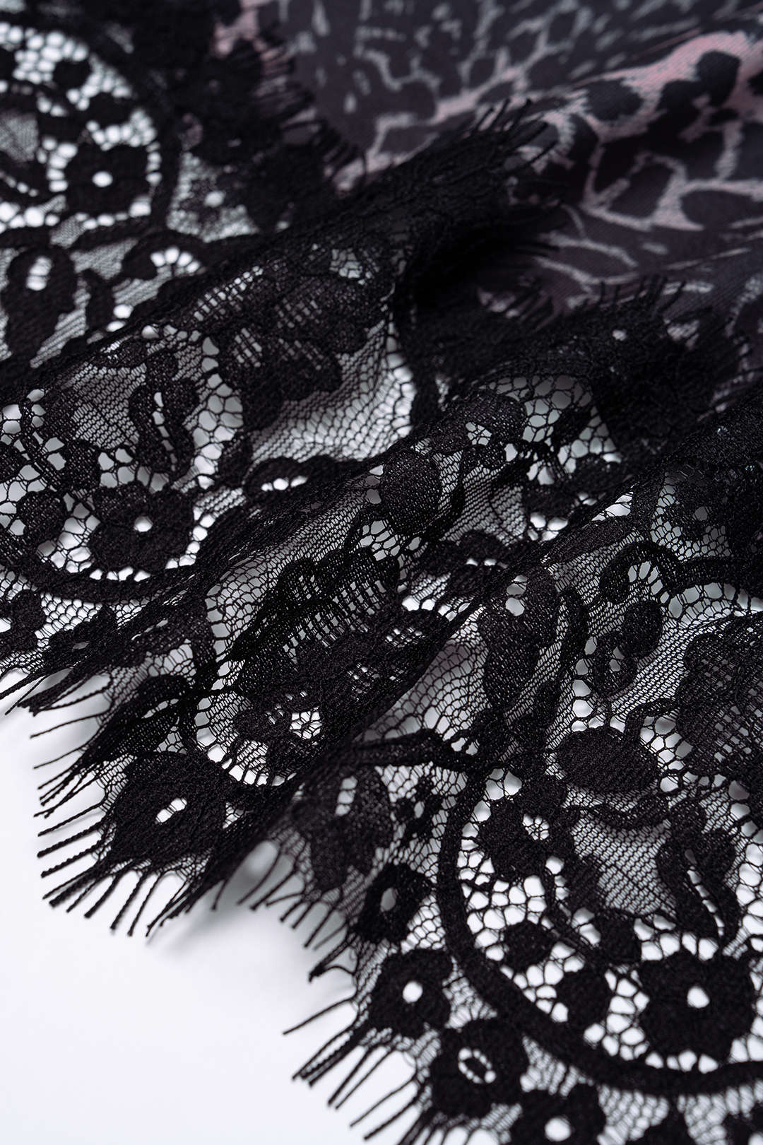 Leopard Print Mesh Patchwork Lace Trim Skirt - Image 5