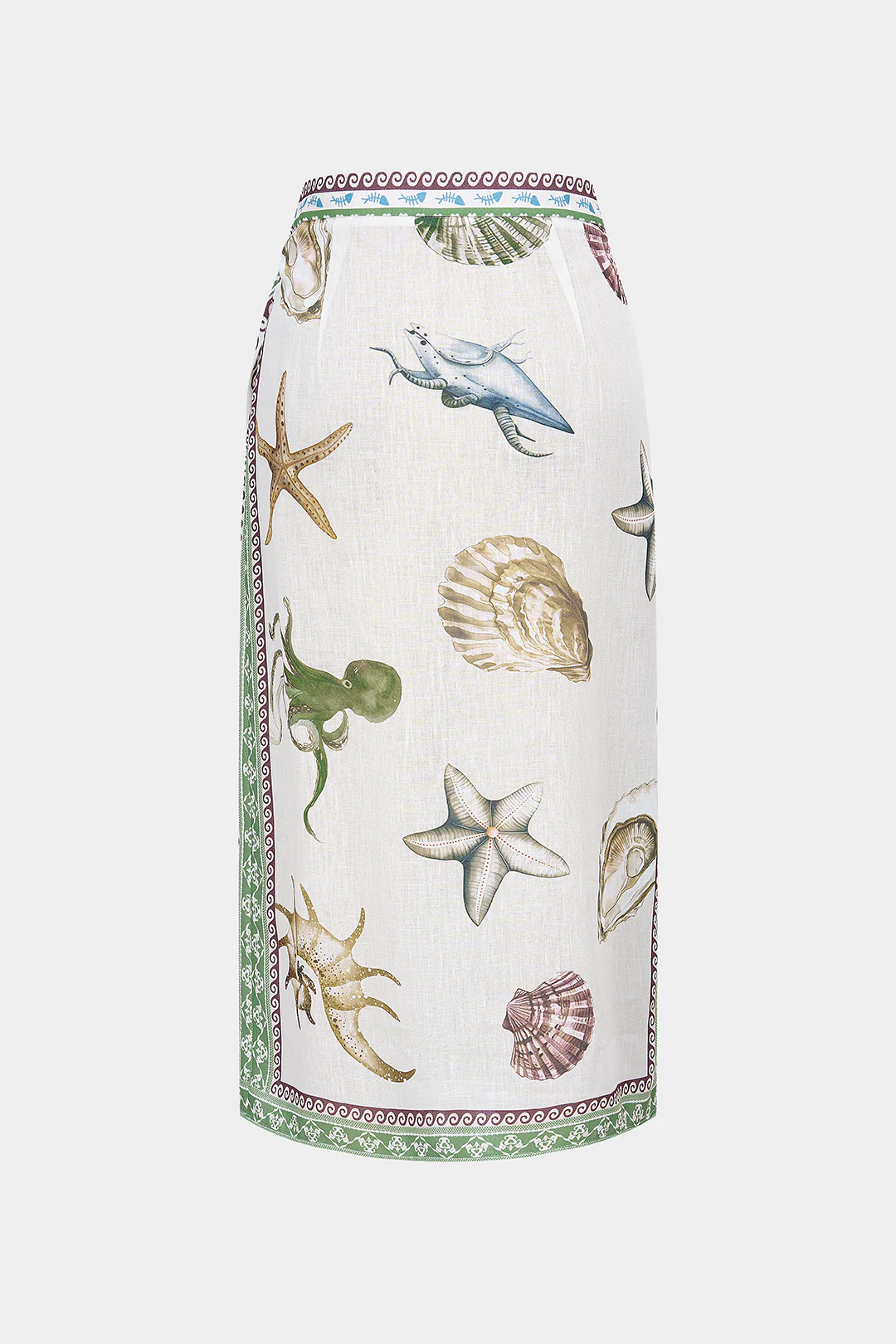 Contrast Artistic Print Wrap Asymmetrical Skirt - Image 2
