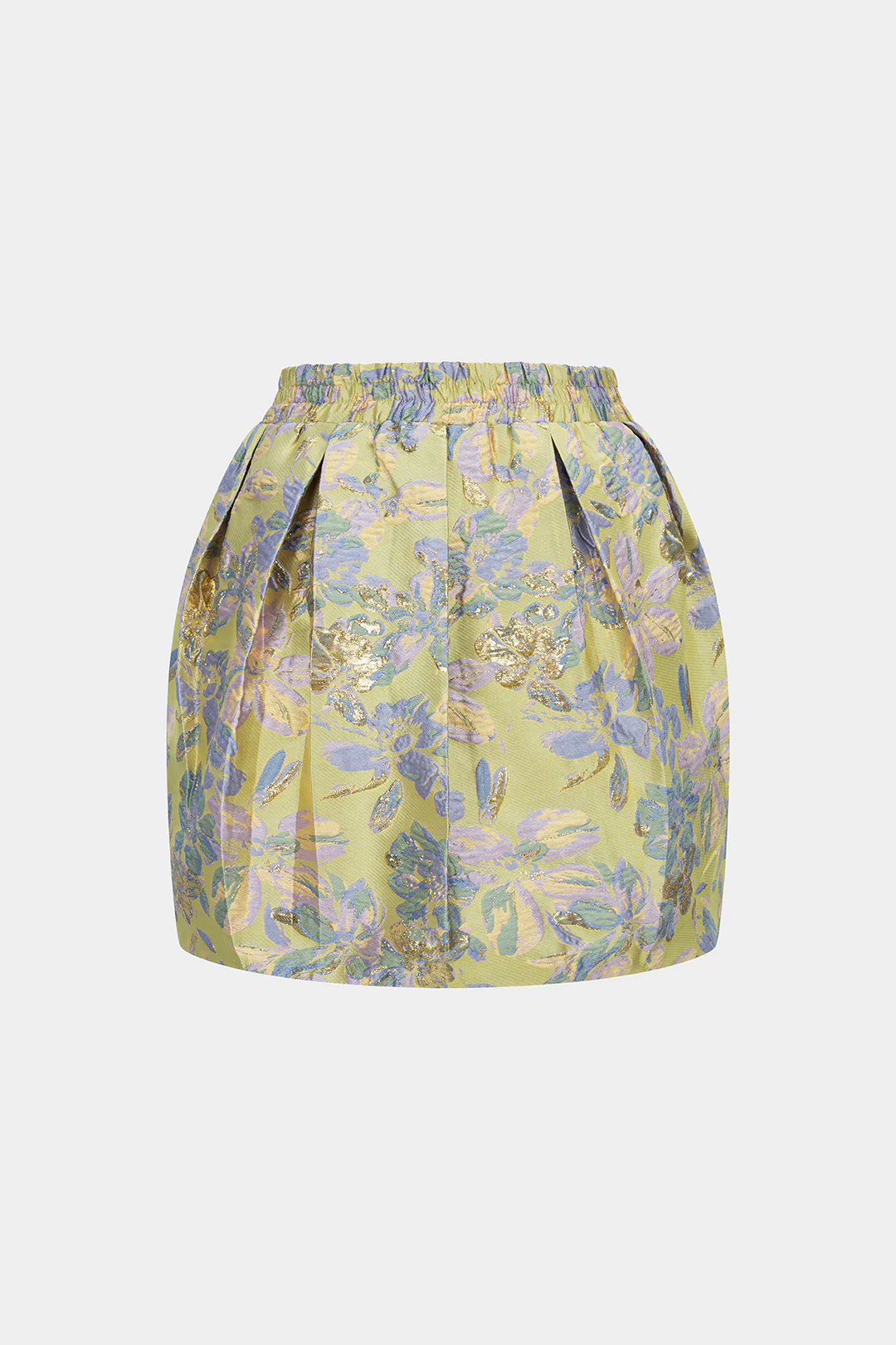 Floral Print Jacquard Shirred Waistband Skirt - Image 2