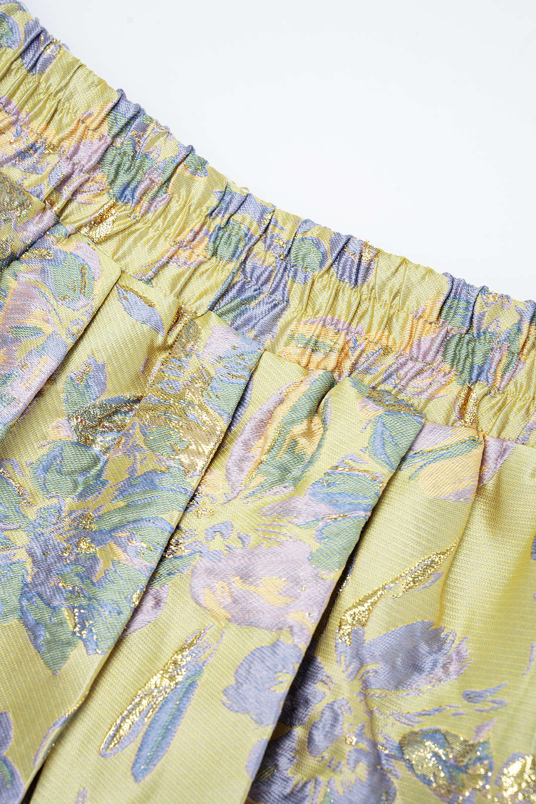 Floral Print Jacquard Shirred Waistband Skirt - Image 3