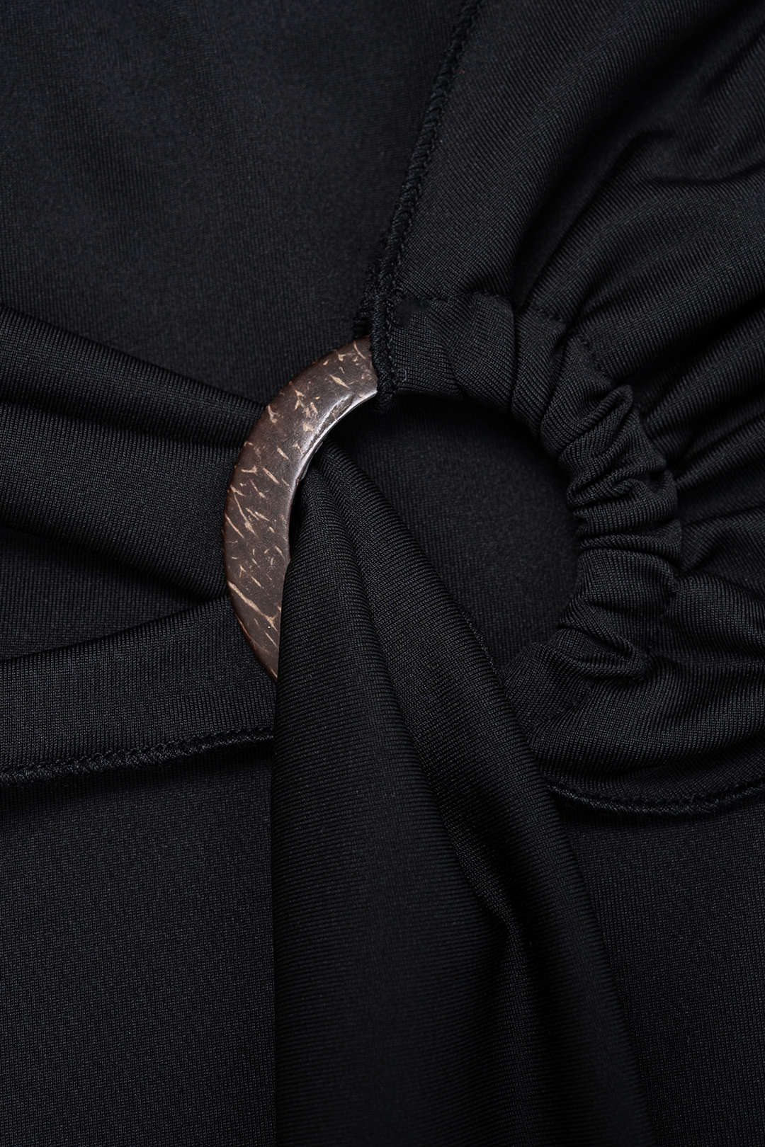 Solid Ruched Irregular Hem High-Waist Skirt - Image 3