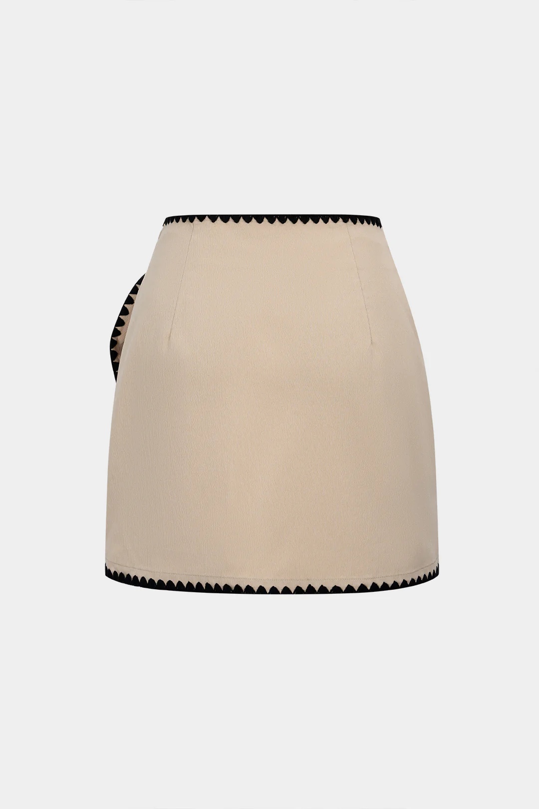 Contrast Binding Asymmetrical Knotted Skirt - Image 2