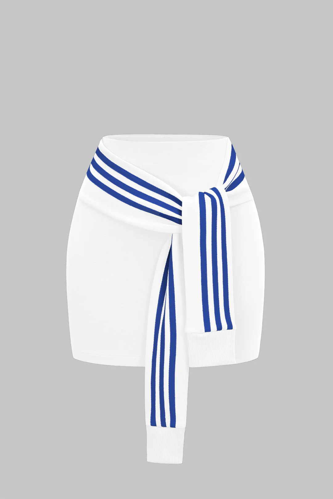 Contrast Stripes Tie-Up Skirt - Image 6