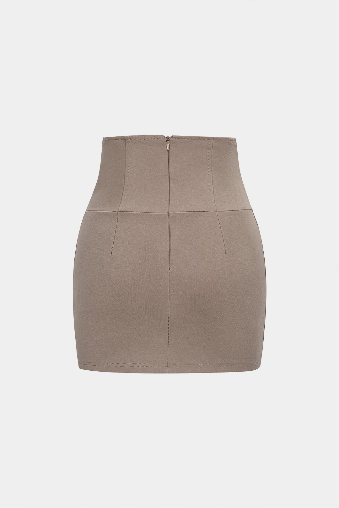 Solid Belted High Waist Mini Skirt - Image 2