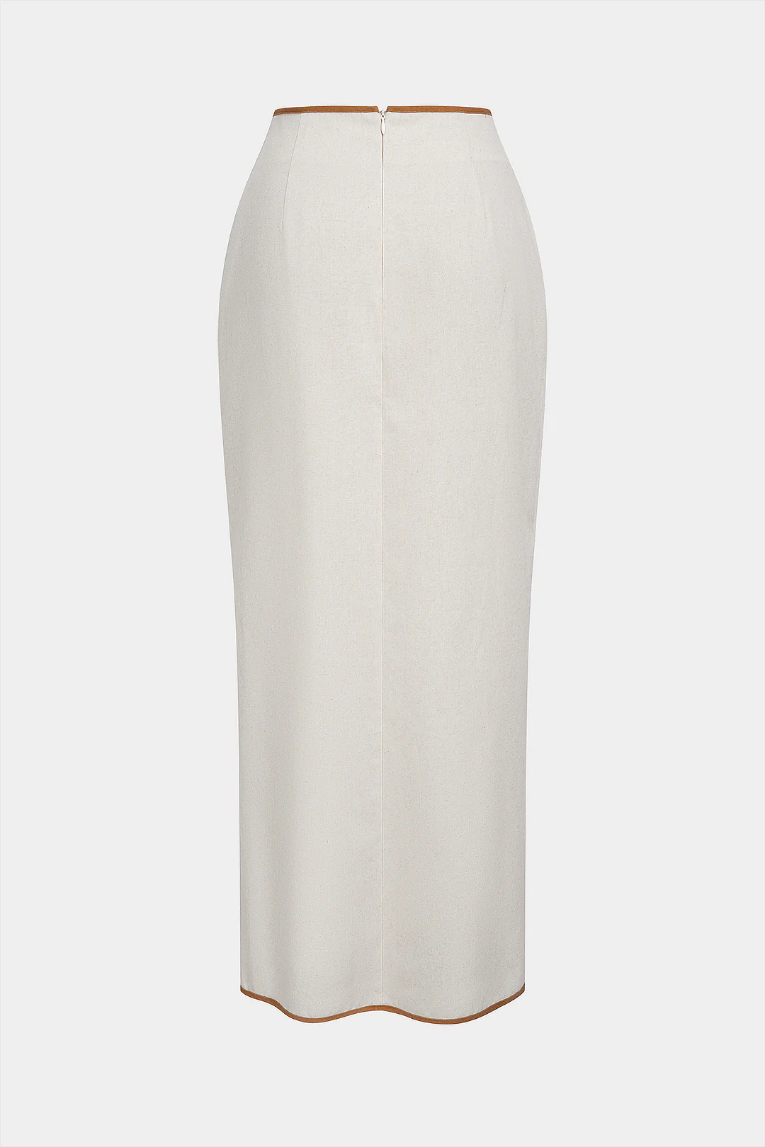 Contrast Binding Linen Knotted Skirt - Image 2