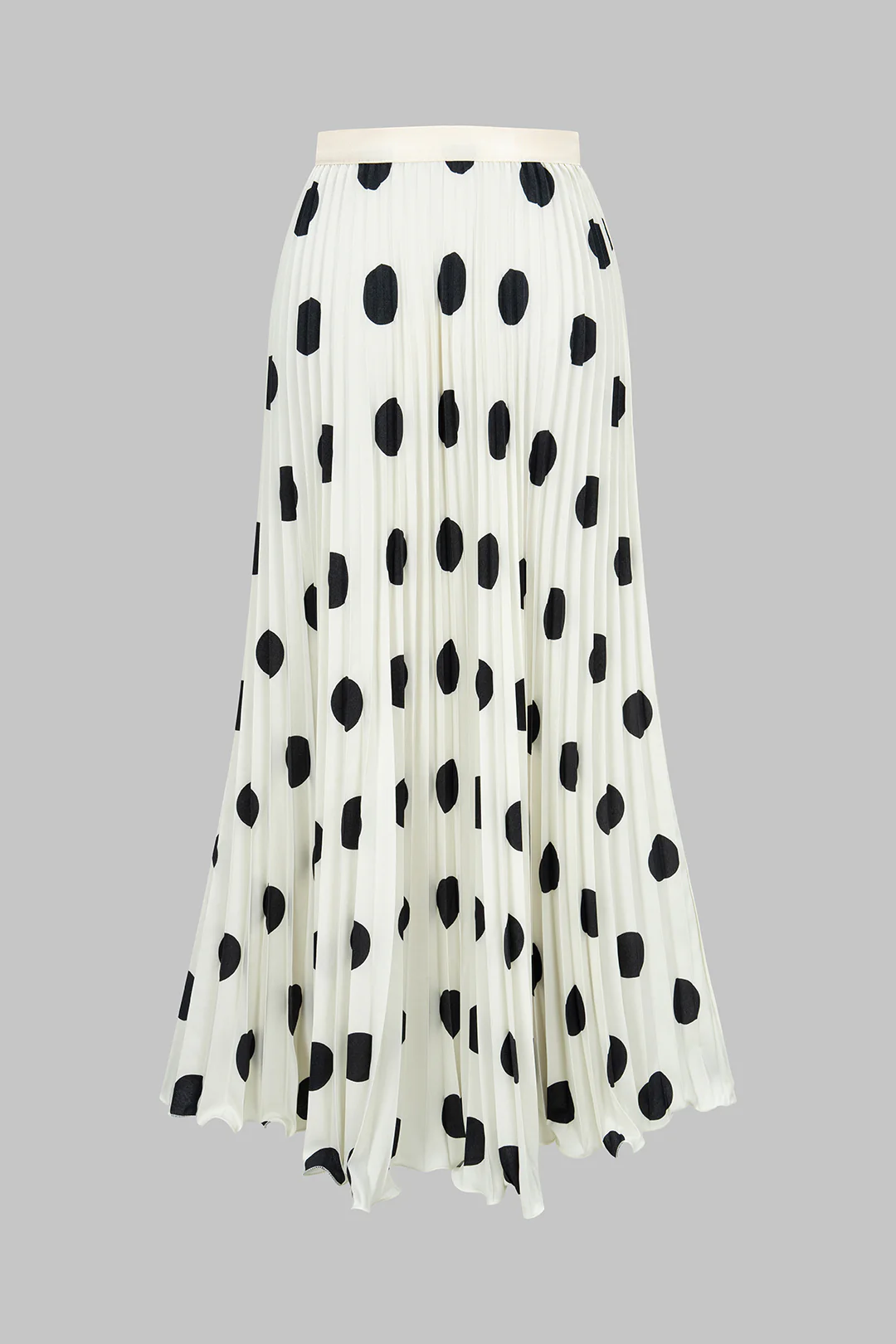 Polka Dots Print Pleated High Waist Skirt - Image 2