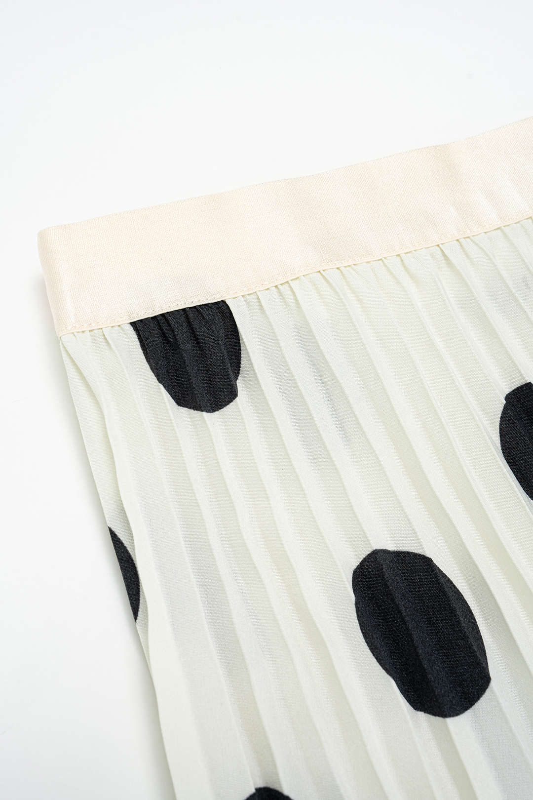 Polka Dots Print Pleated High Waist Skirt - Image 3