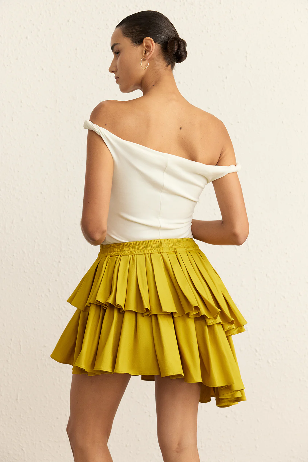Asymmetrical Ruched Layered Skirt - Image 3