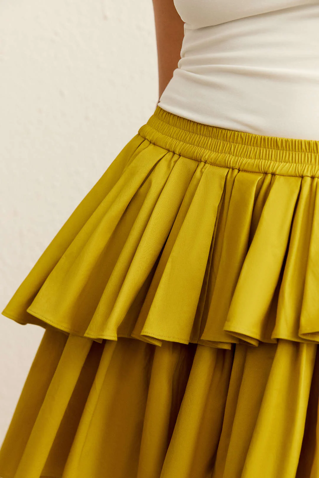Asymmetrical Ruched Layered Skirt - Image 4
