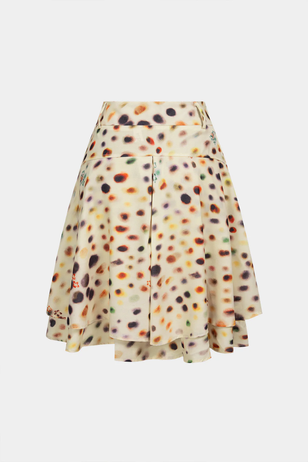 Polka Dots Print Ruched Double Layered Skirt - Image 2