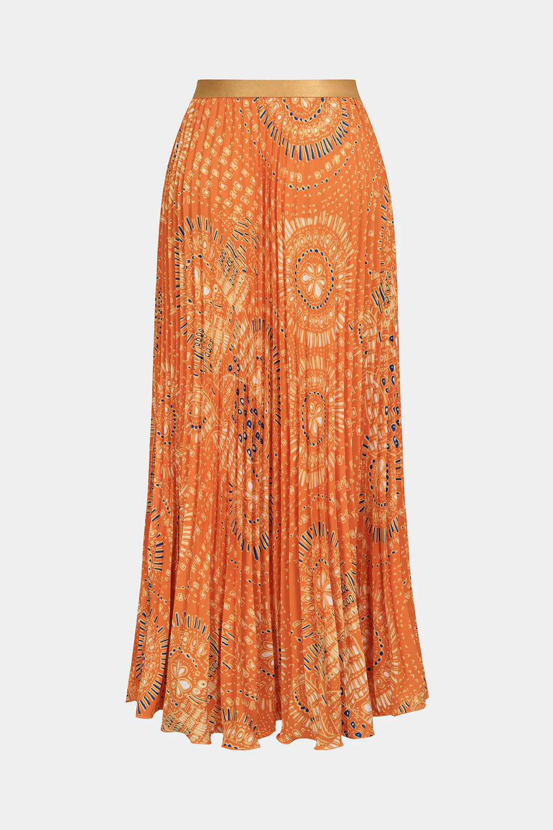 Retro Print Pleated High Waist Skirt - Image 2