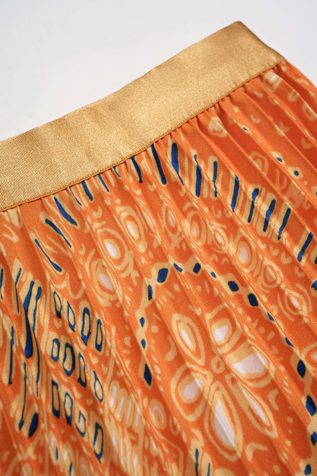 Retro Print Pleated High Waist Skirt - Image 3