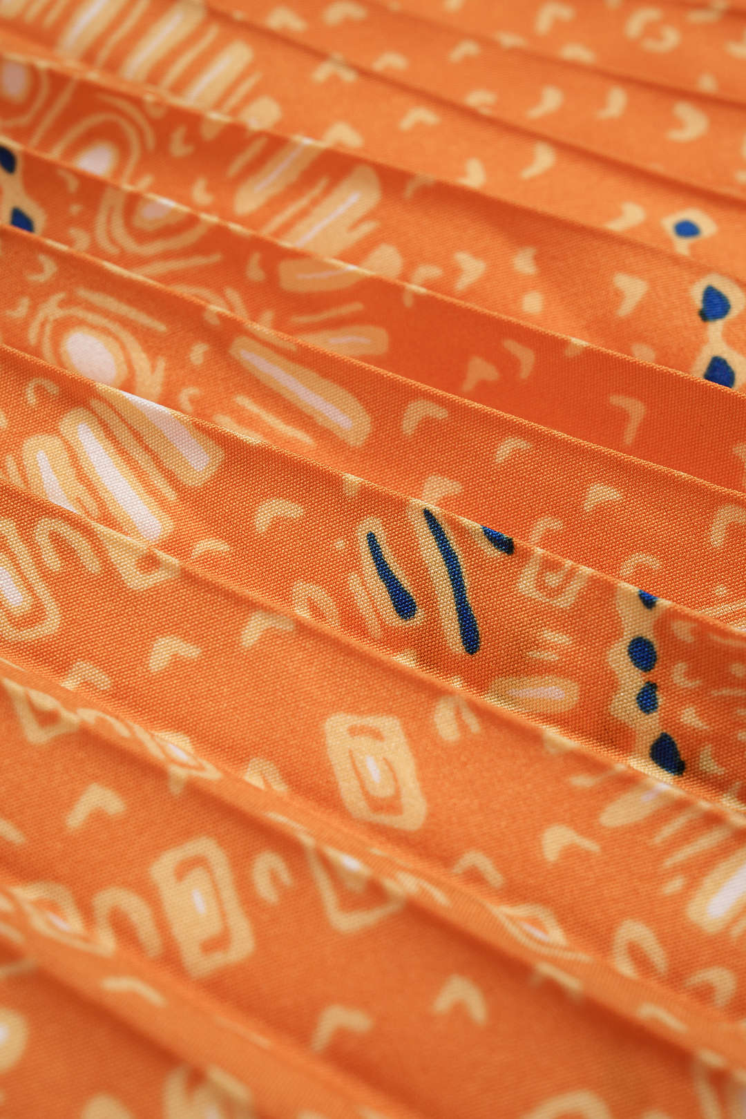 Retro Print Pleated High Waist Skirt - Image 4