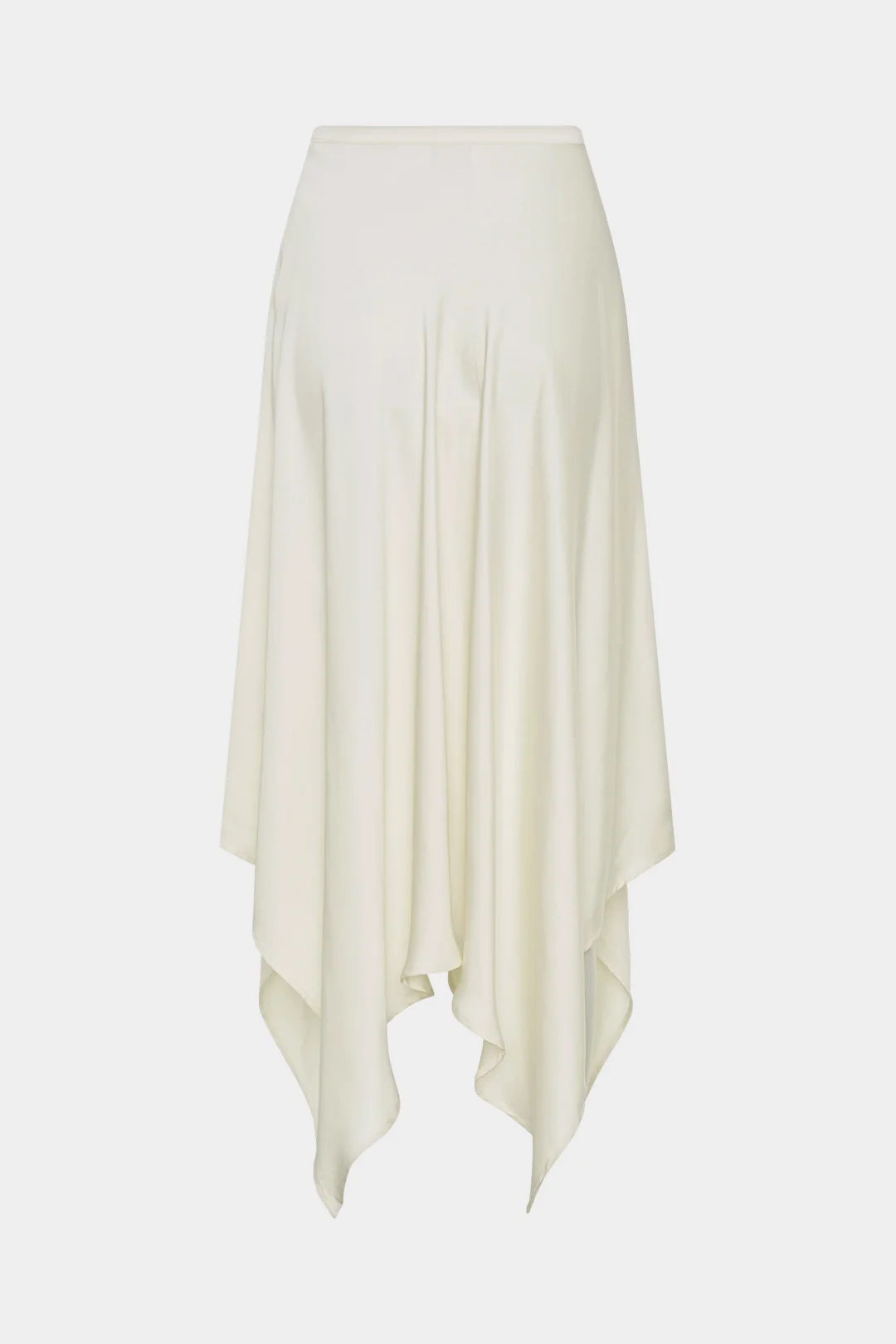 Satin Ruched Irregular Hem Skirt - Image 2