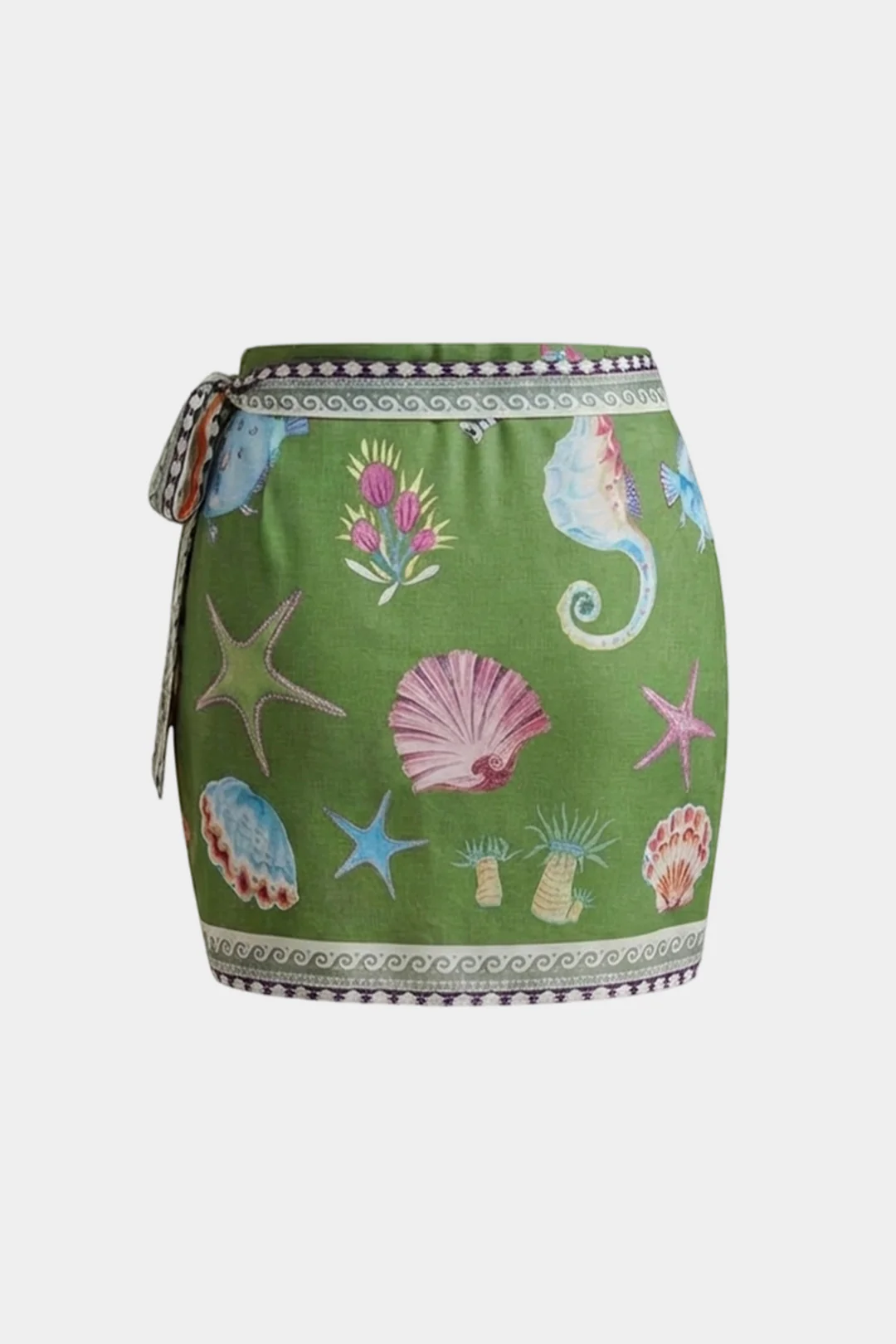 Plus Size Bohemian Print Tie-Up Skirt - Image 2