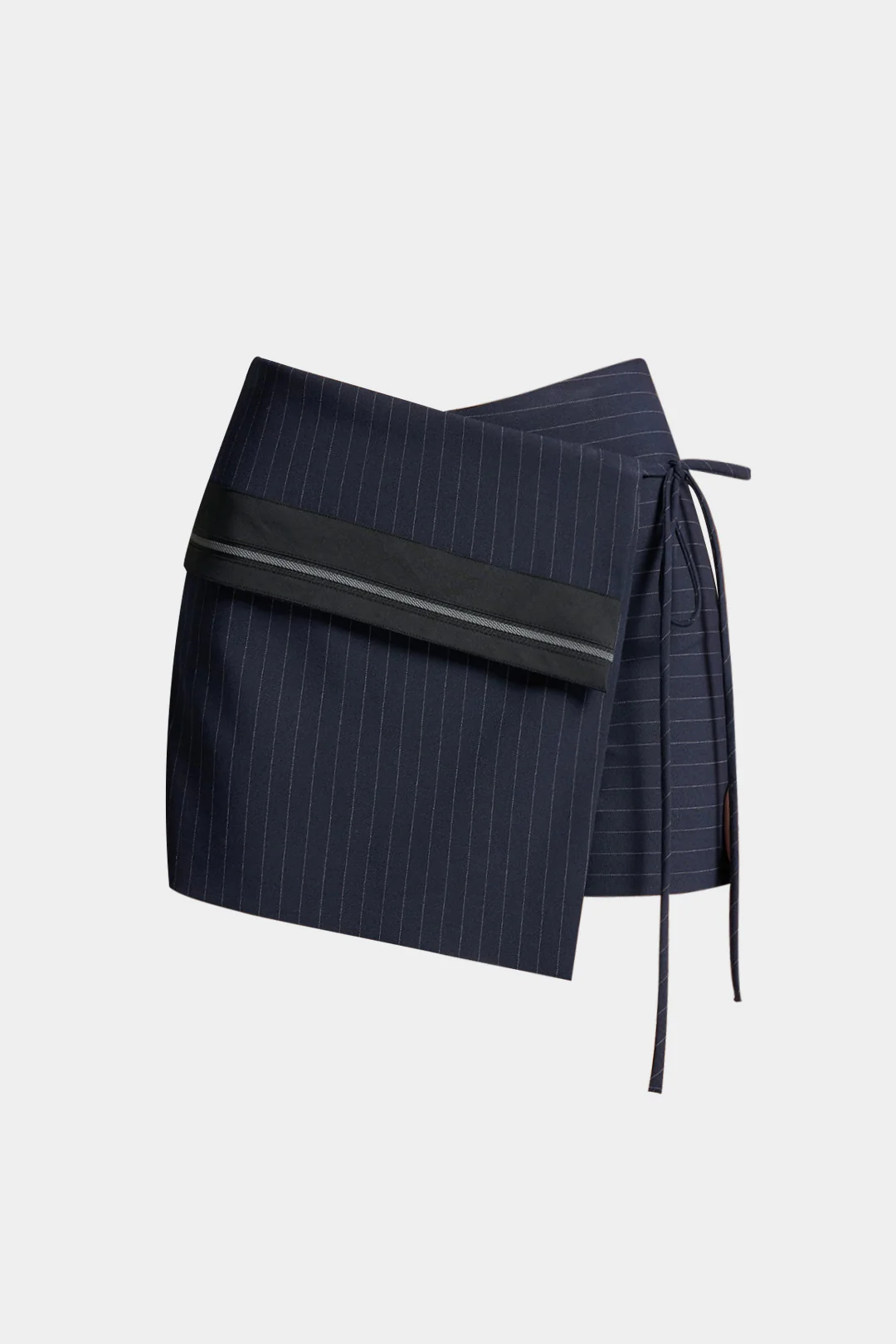Tie Front Zipper Asymmetrical Skort