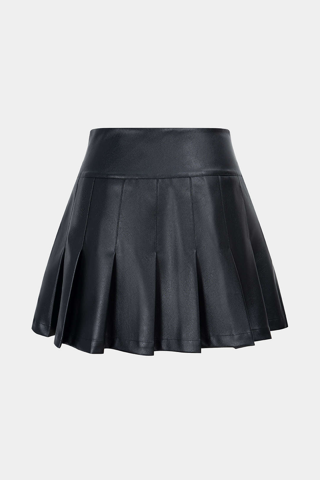 Faux Leather Button Pleated Skort - Image 2