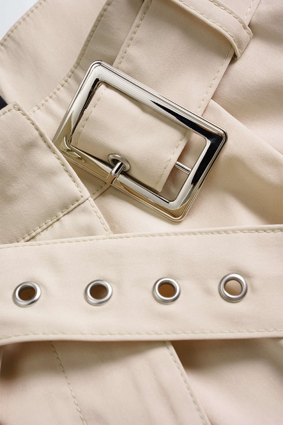 Solid Belted Shorts - Image 3