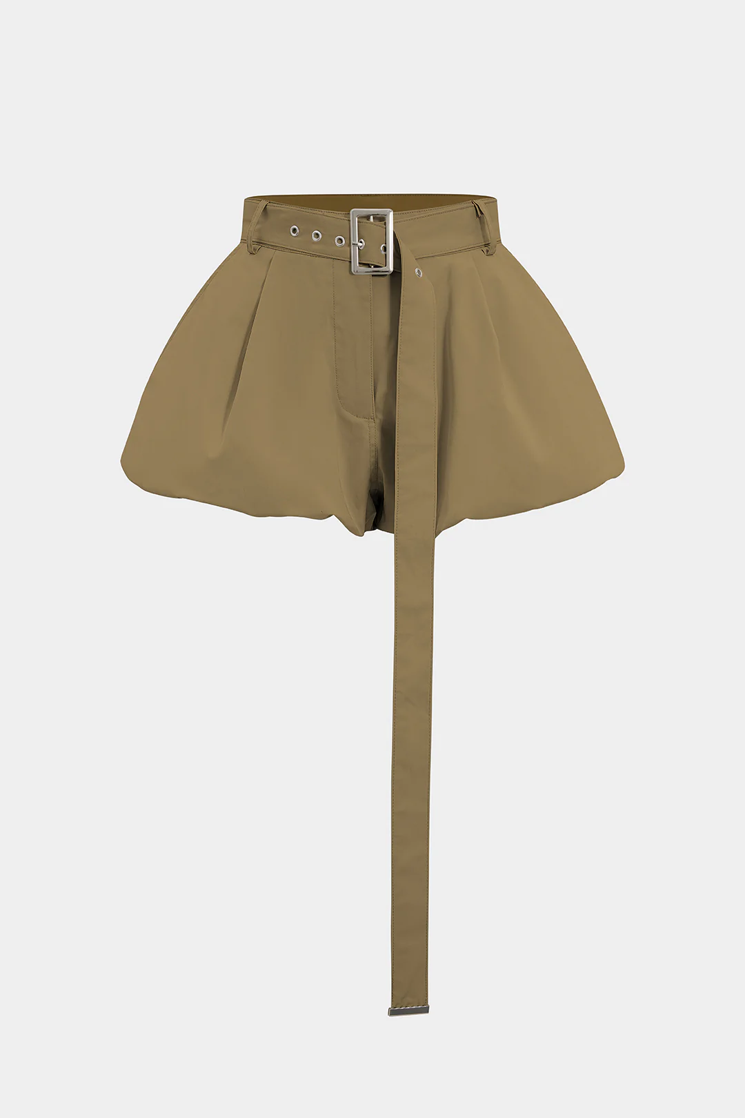 Solid Belted Shorts - Image 6