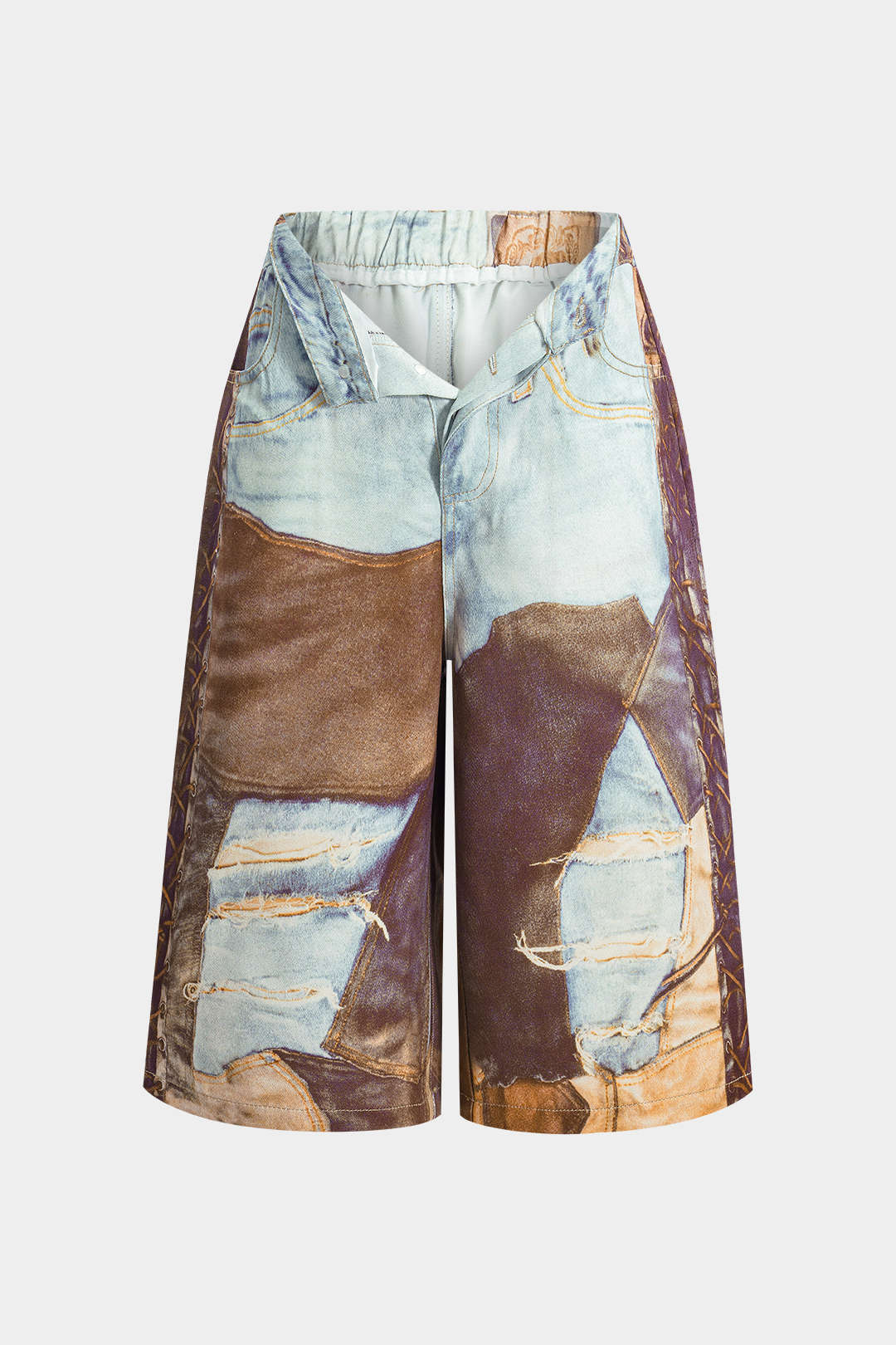 Chain Print  Wide Leg Shorts - Image 10