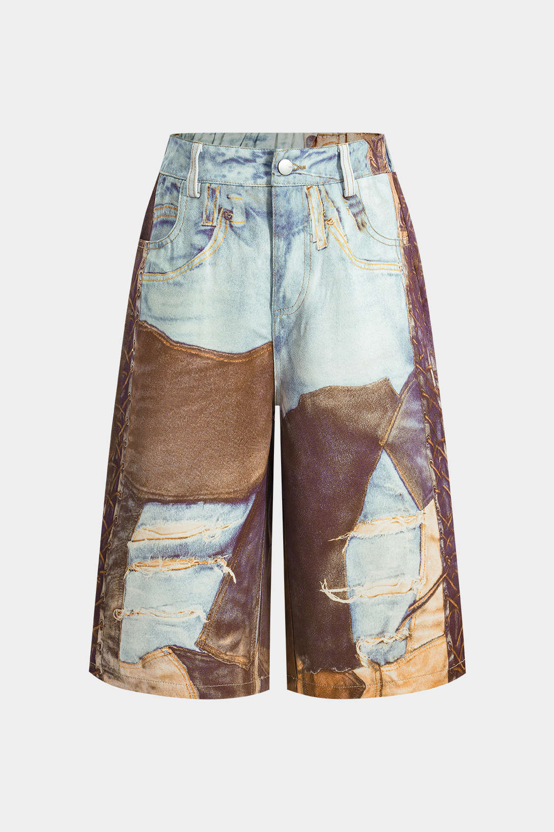 Chain Print  Wide Leg Shorts - Image 11
