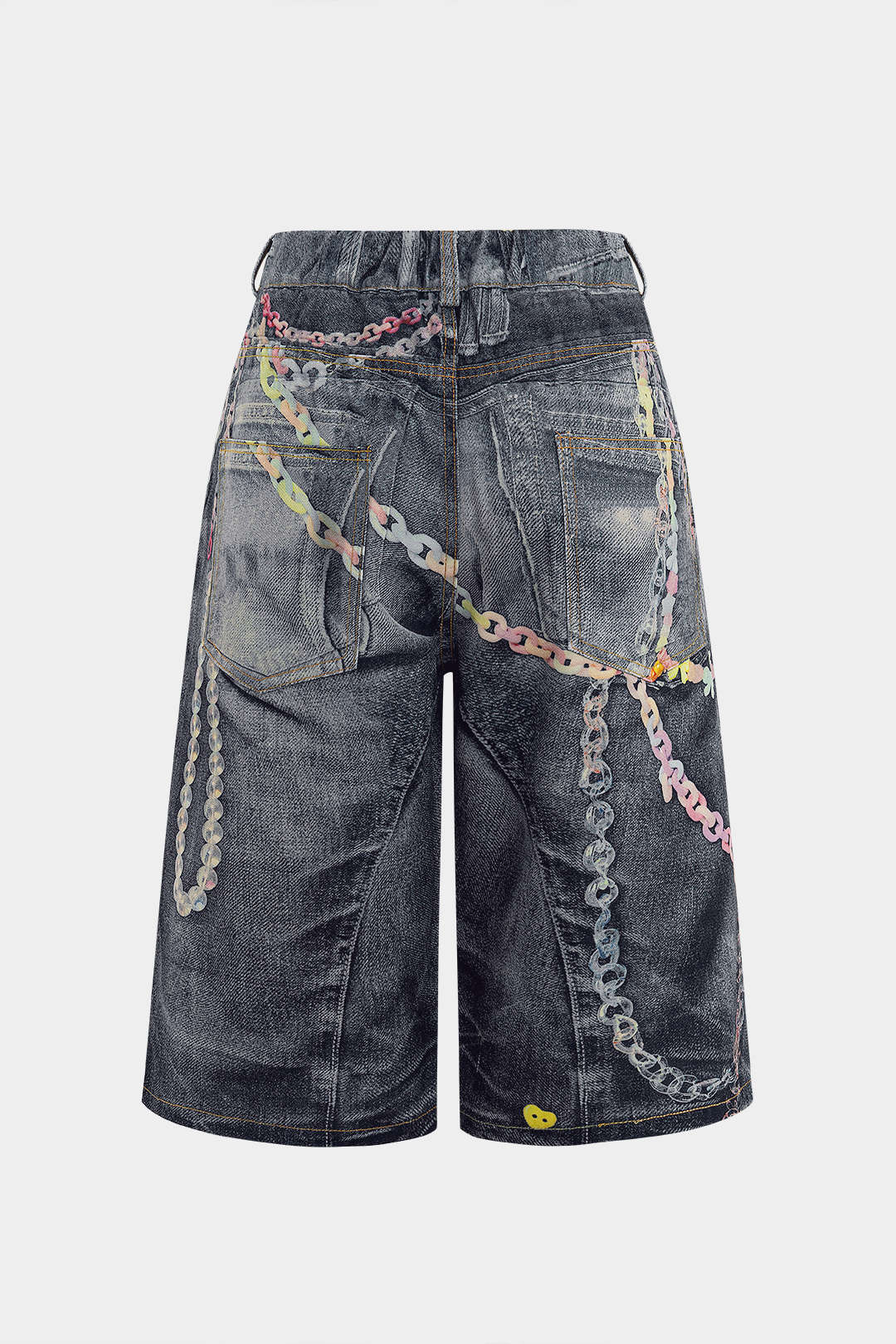 Chain Print  Wide Leg Shorts - Image 3