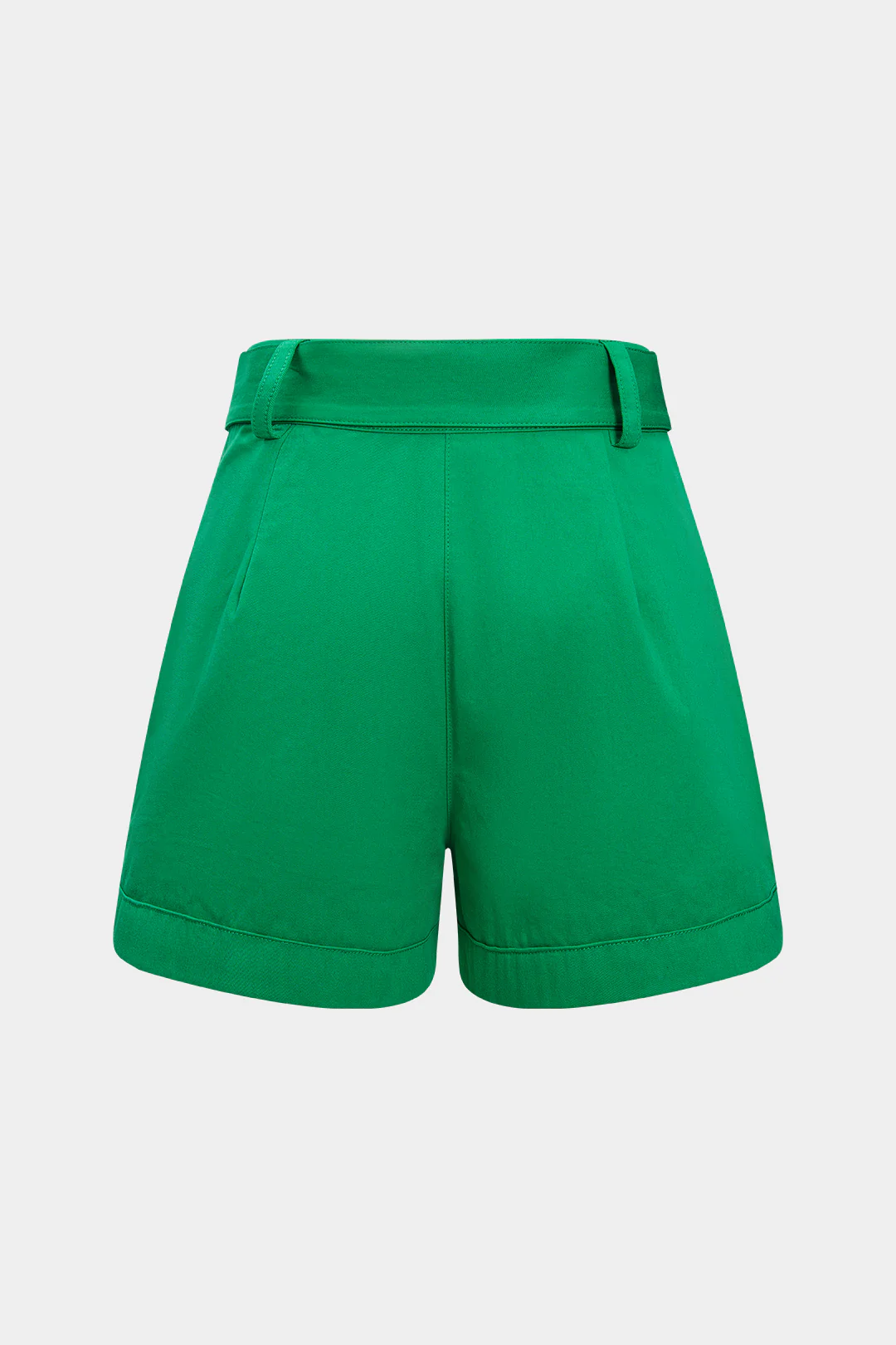 Solid Belted Shorts - Image 2
