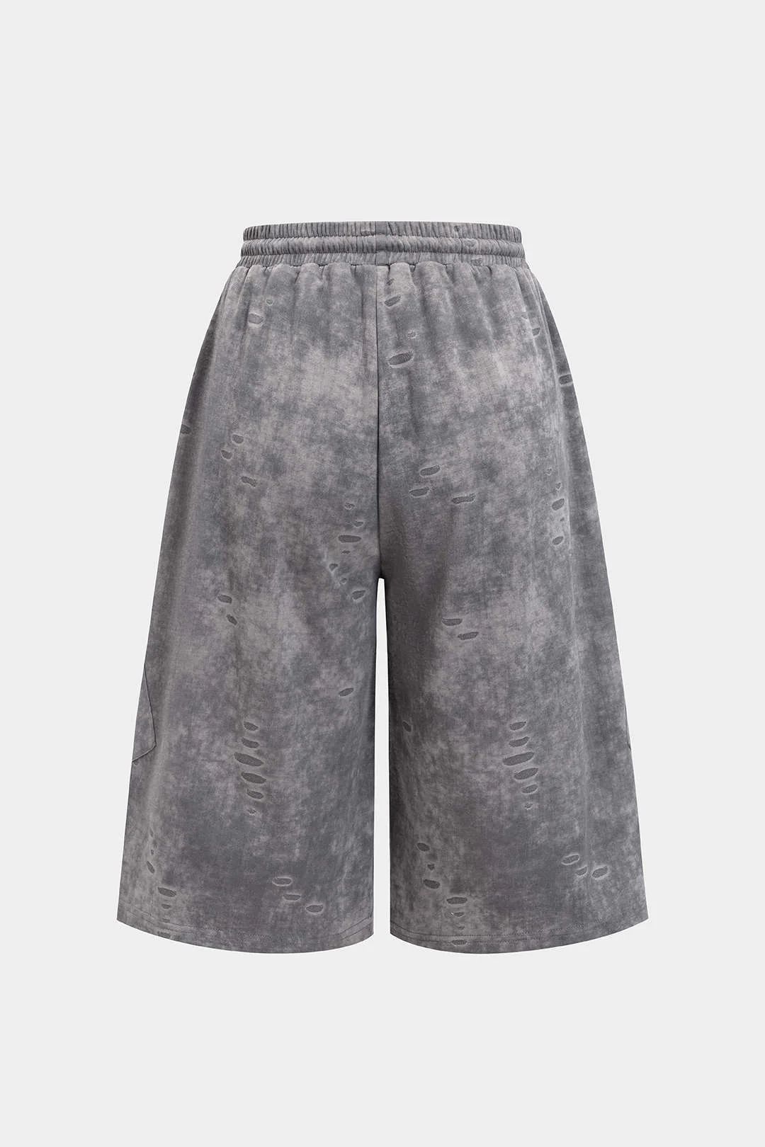 Washed Tie-Up High Waist Shorts - Image 2