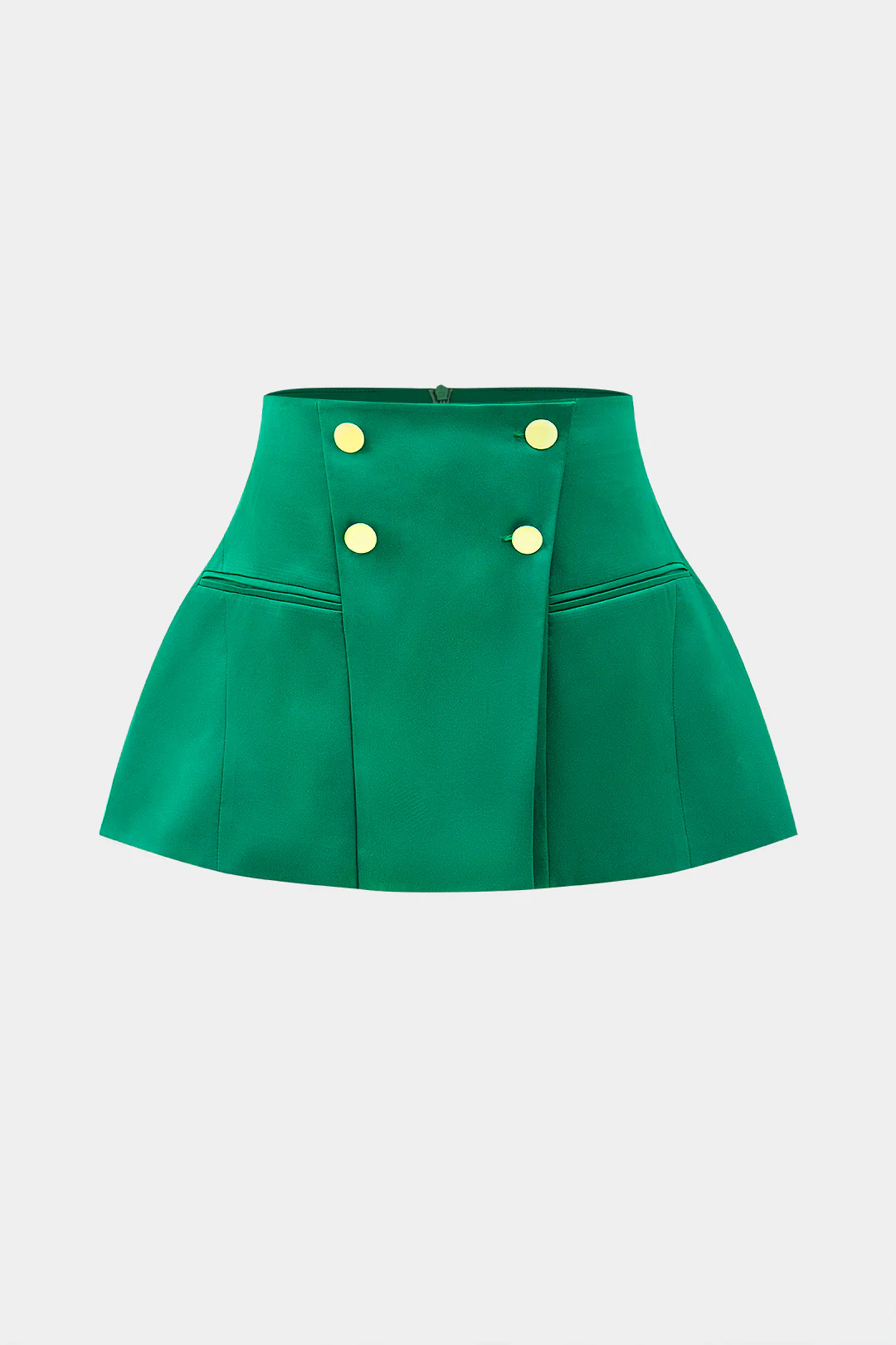 Satin Metallic Button Shorts - Image 2