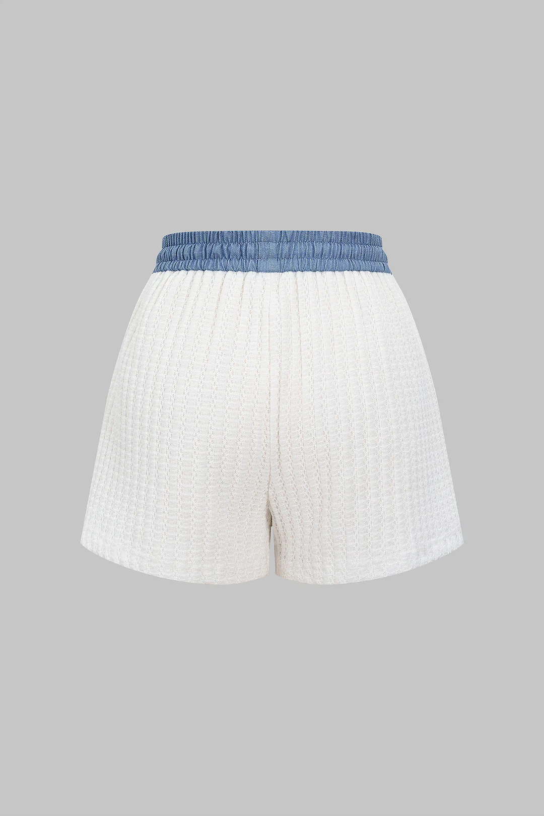 Tie Front Patchwork Shorts - Image 2